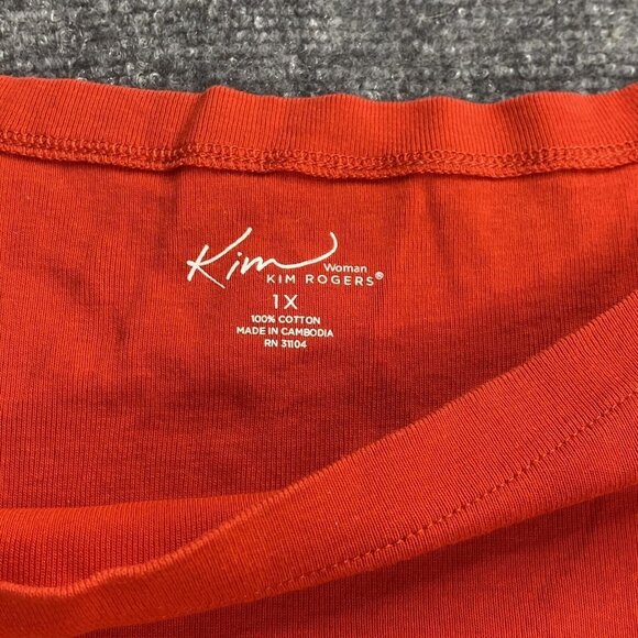 Kim Rogers Top Shirt Lot Of 3 Womens 1X Red Linen SS Pink Red 3/4 Sleeves - Picture 12 of 16